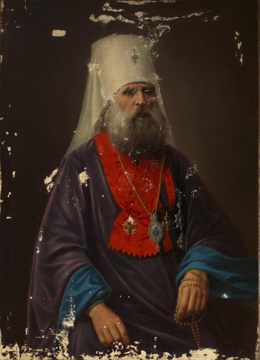 Iriney Klementyevsky pszkov érsek portréja 1753-1818, 1800-as évek eleje alkotó: Unbekannt