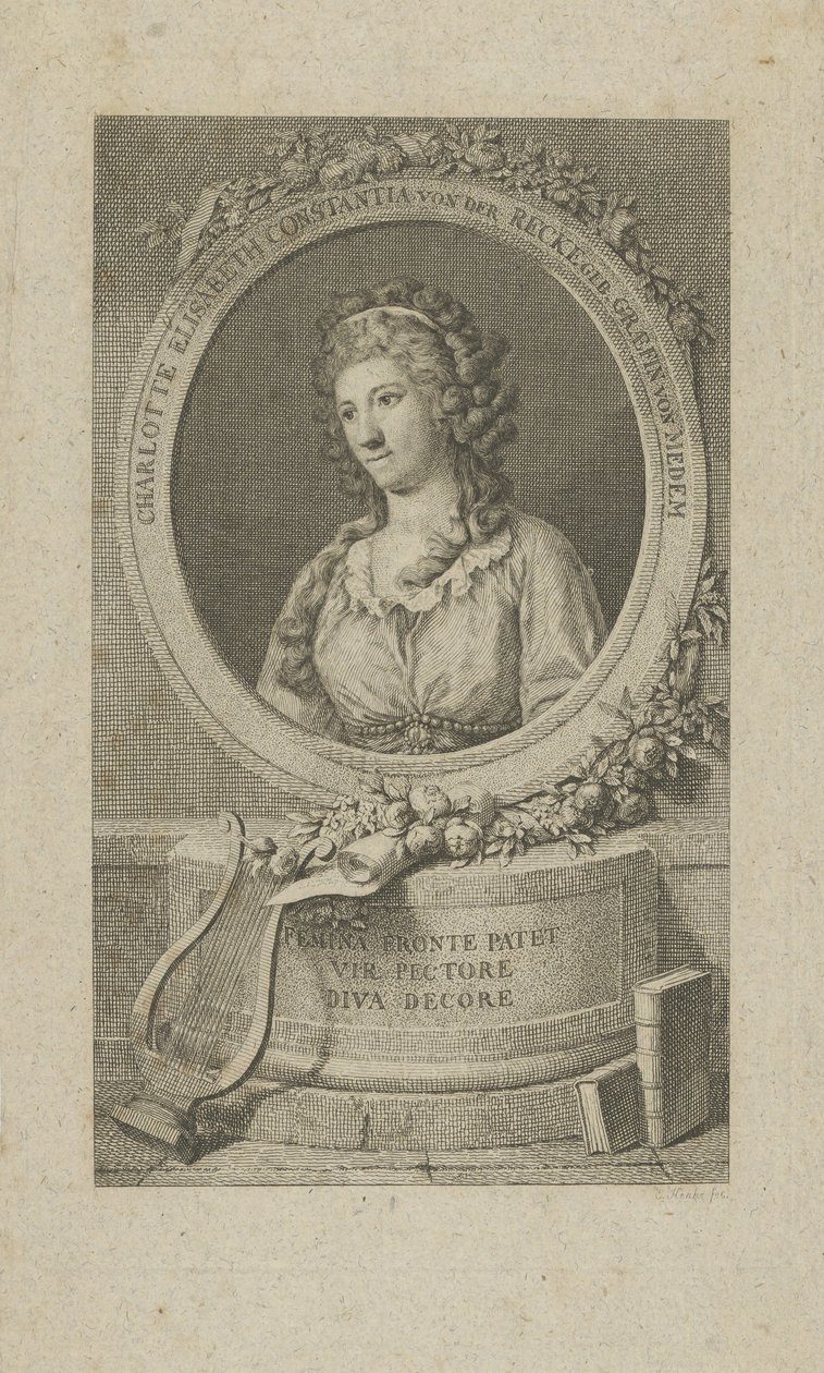 Elisa von der Recke portréja 1754-1833, 1792. alkotó: Unbekannt