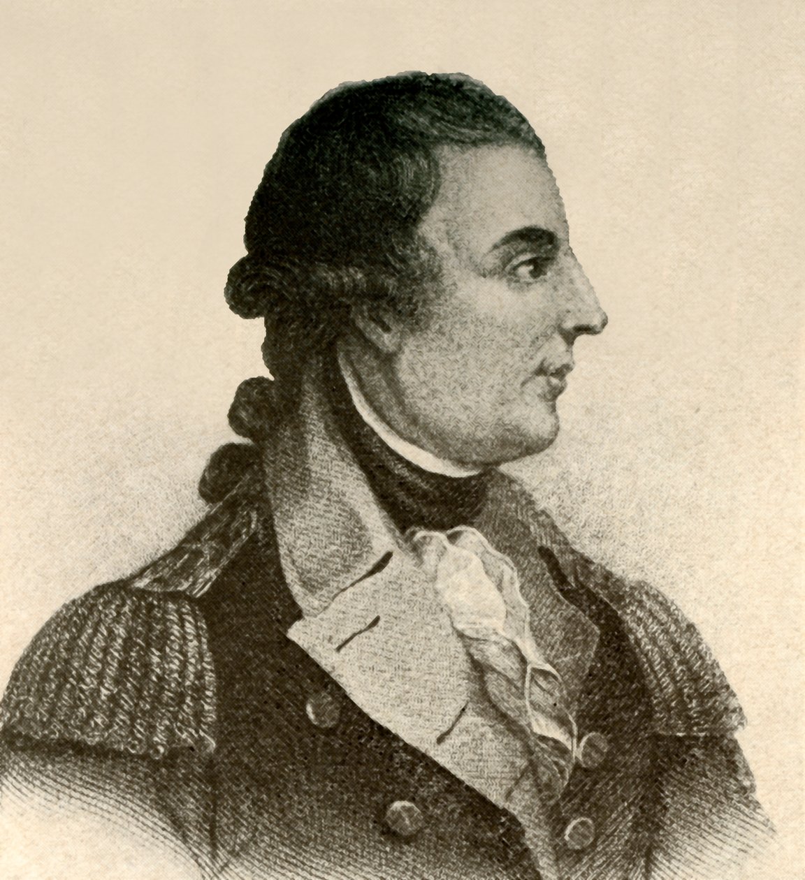 Montgomery tábornok portréja, fekete selyempapírral, sorban álló hajjal, c1770, 1937. alkotó: Unbekannt
