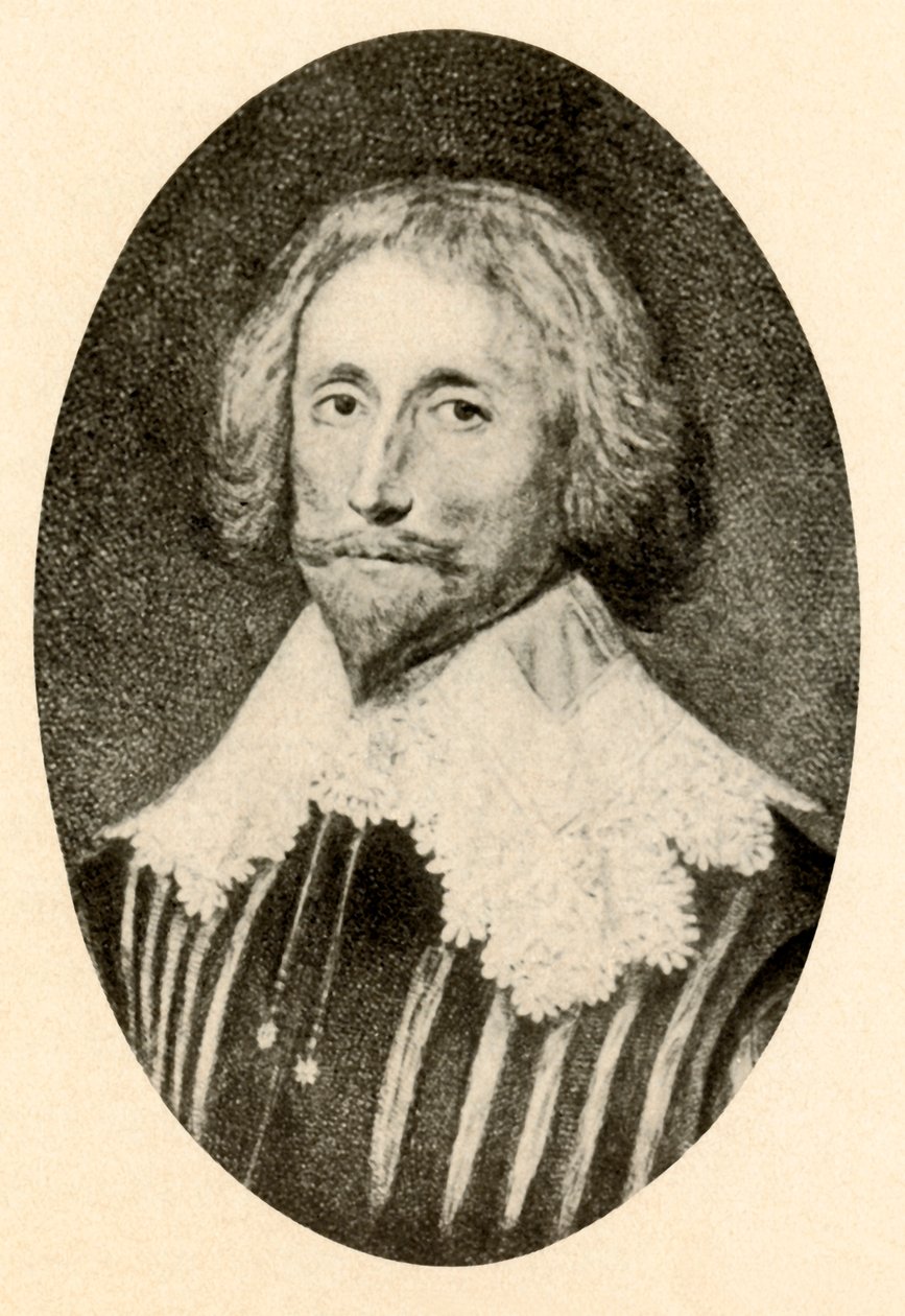 George Sandys portréja vágott duplarésszel és Vandyke gallérral, 1610-1630, 1937. alkotó: Unbekannt