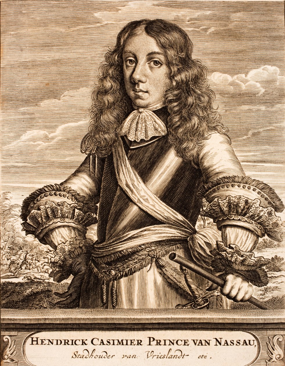 II. Henrik Kázmér 1657-1696, Nassau-Dietz hercegének portréja, 1675. alkotó: Unbekannt
