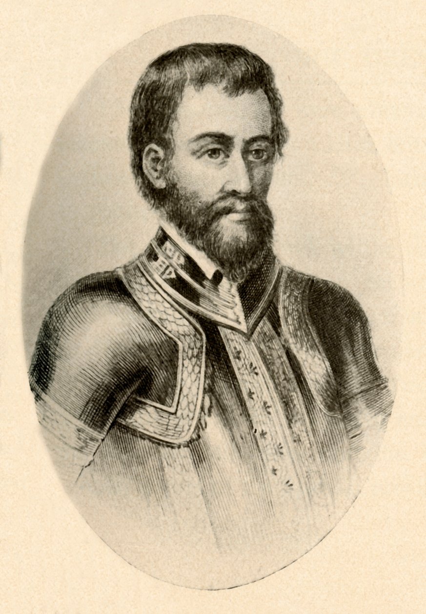 Hernando De Soto portréja, amelyen a 16. századi spanyol páncél látható, 1520-1540, 1937. alkotó: Unbekannt