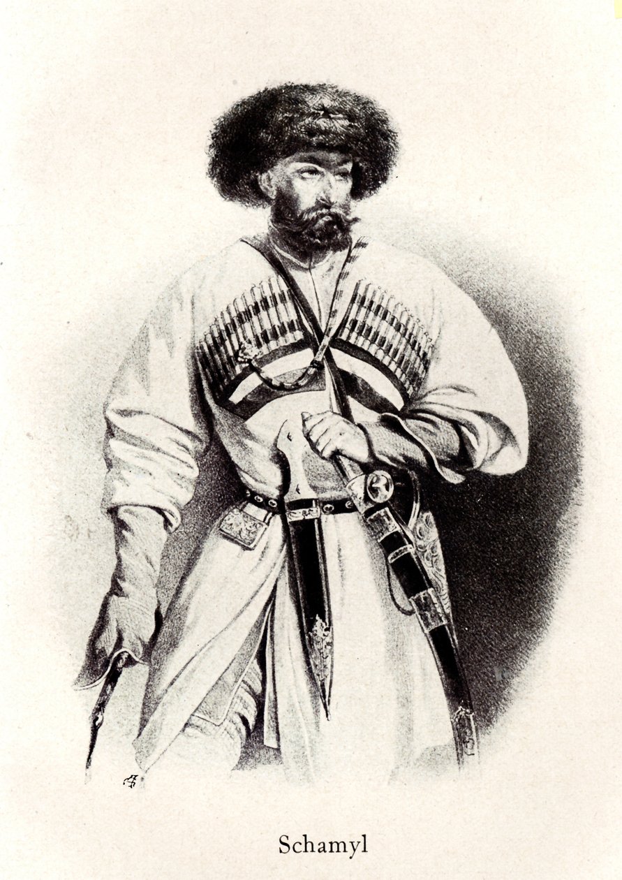 Imam Shamil portréja 1799-1871, 19. század alkotó: Unbekannt