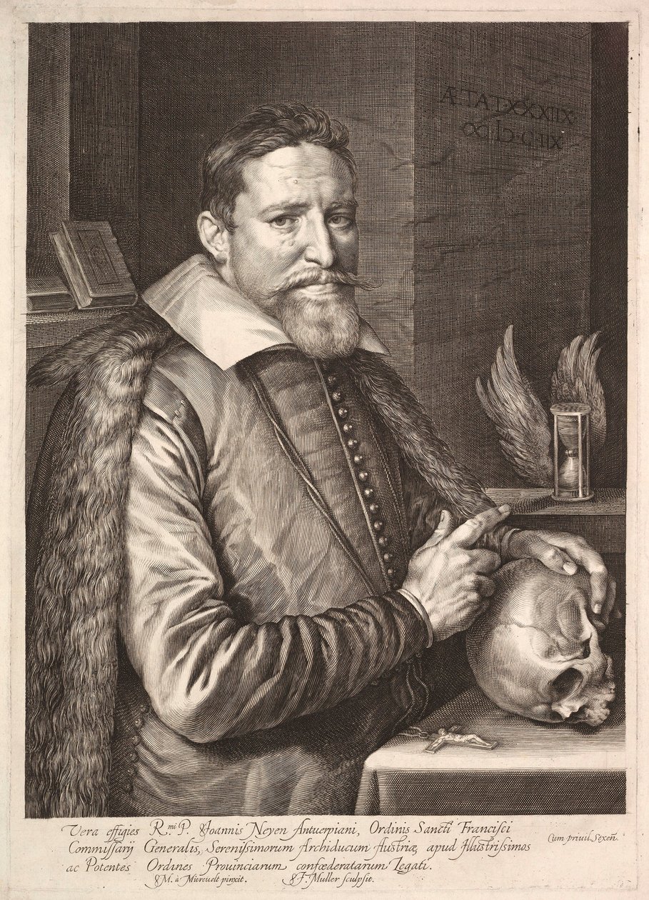 Johannes Neyen, a Ferences Testvérek Rendjének generálisának, trieri nagykövetének portréja, 1608. alkotó: Unbekannt
