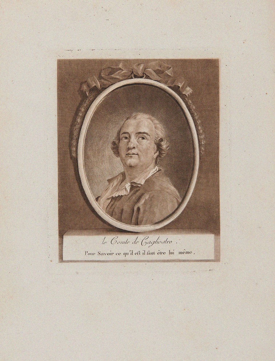 Joseph Balsam, Cagliostro grófjának portréja, 18. század. alkotó: Unbekannt