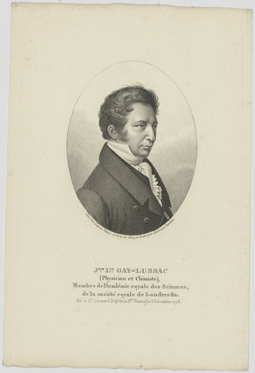 Joseph Louis Gay-Lussac portréja 1778-1850, c. 1824. alkotó: Unbekannt