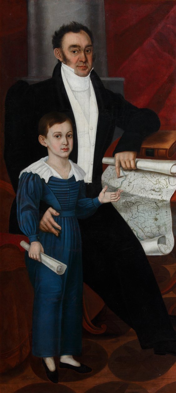 Konstantin Rogal-Levitsky portréja fiával, Philippel, c. 1830 alkotó: Unbekannt