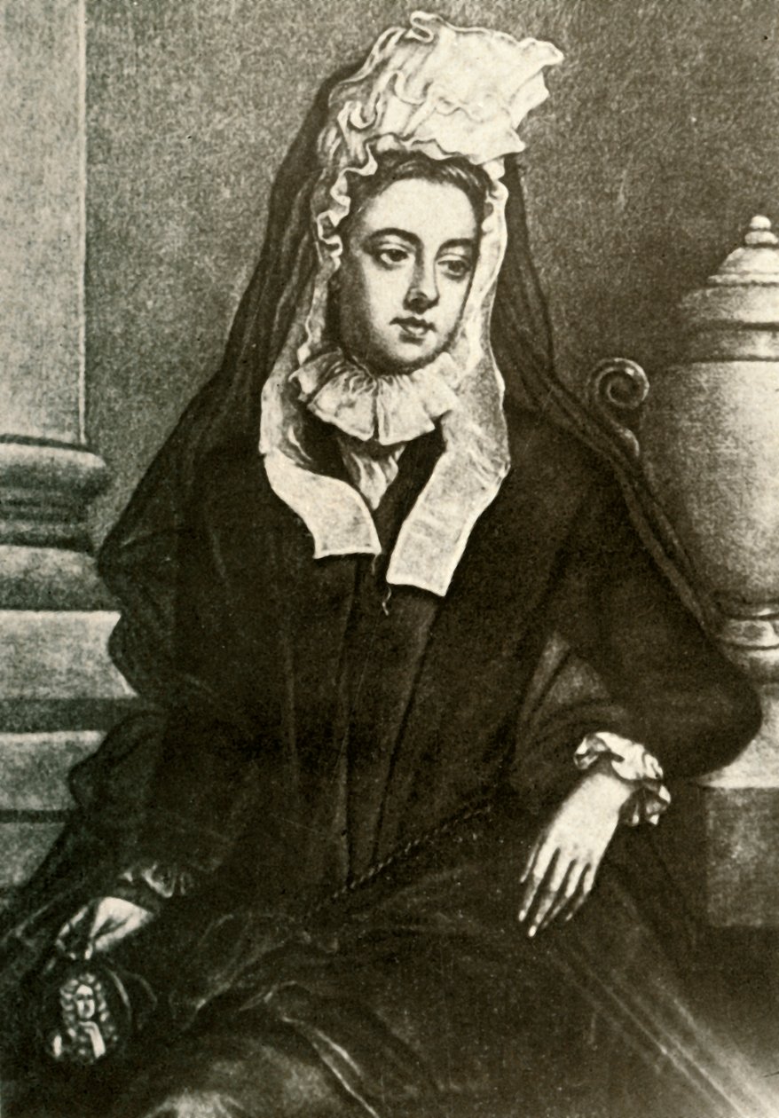 Lady Fenwick portréja, özvegyek gyászolásával, 1695, 1937. alkotó: Unbekannt