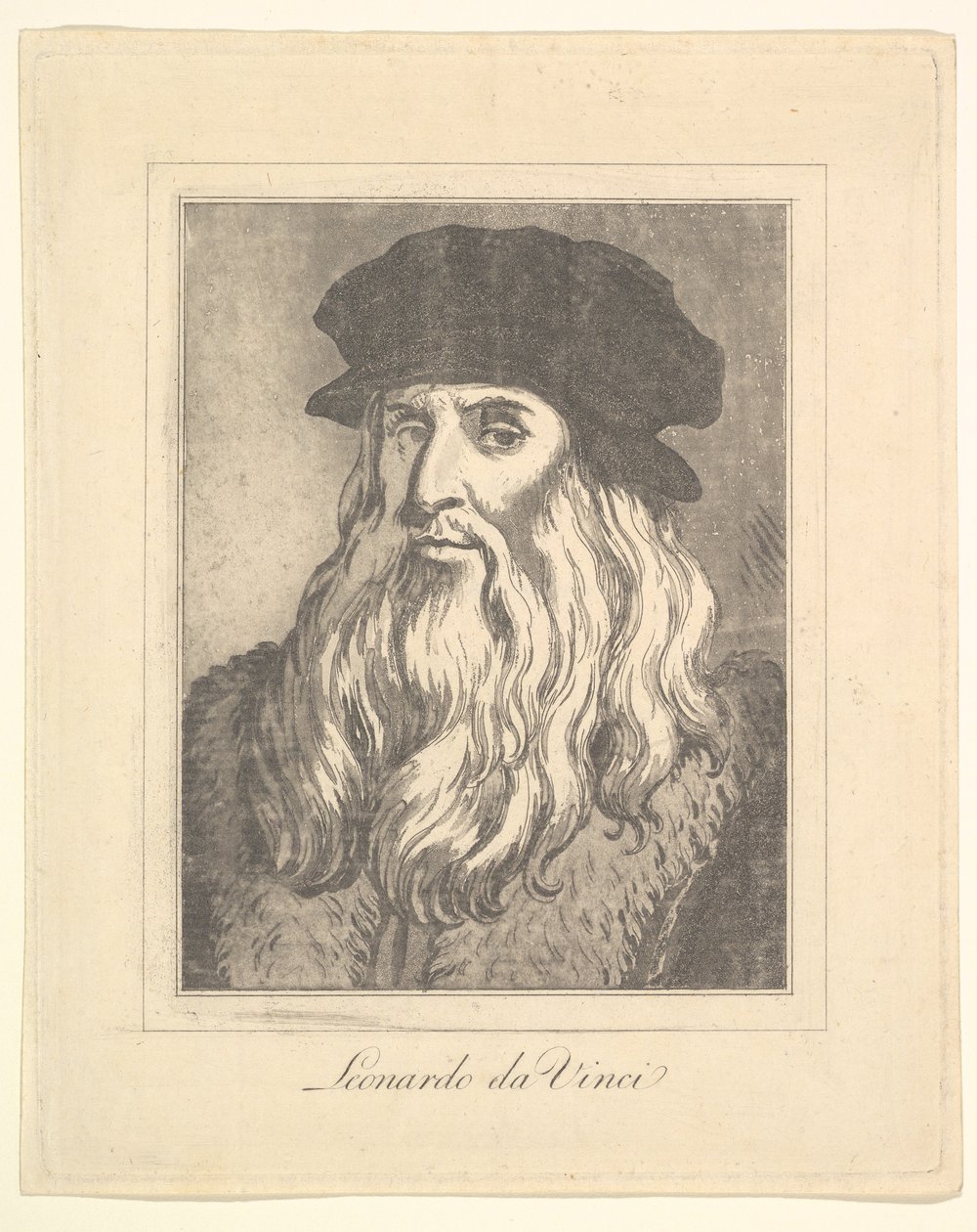 Leonardo da Vinci portréja a Characaturasból, Leonardo da Vincitől, a Wi... rajzaiból, 1786. alkotó: Unbekannt