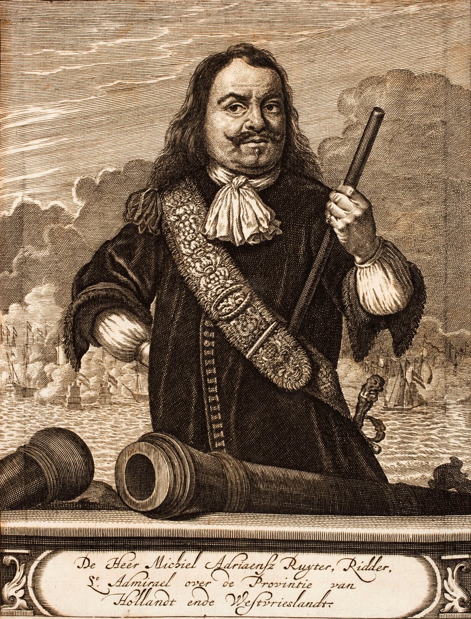 Michiel de Ruyter portréja 1607-1676 Forrás: Scene of War, 1675. alkotó: Unbekannt