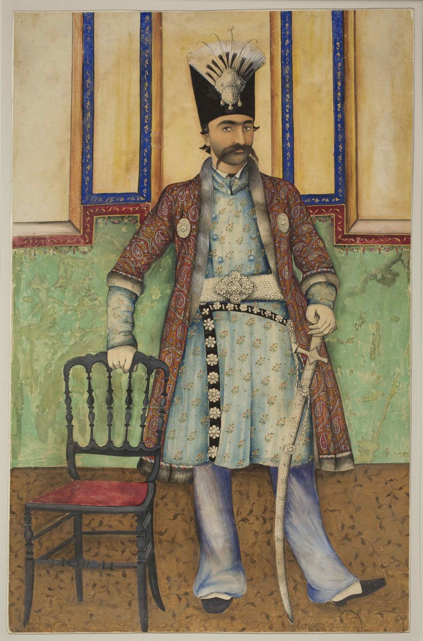 Nasszer al-Din Shah Qajar portréja 1831-1896, perzsa Shahanshah, kb. 1855. alkotó: Unbekannt