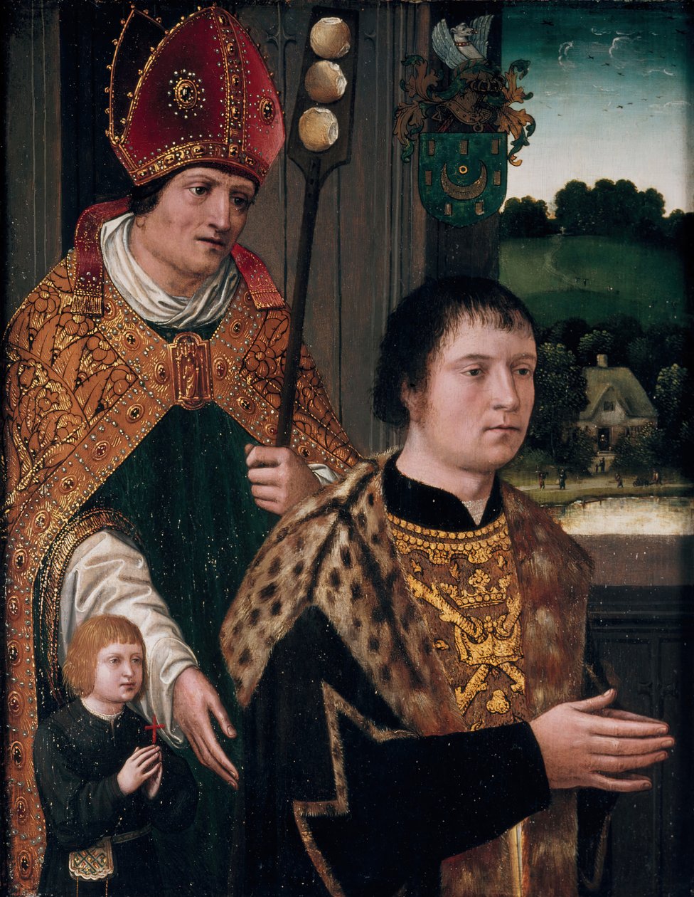 Nicholas Gaze és fia és Szent Miklós portréja, 1525. alkotó: Unbekannt