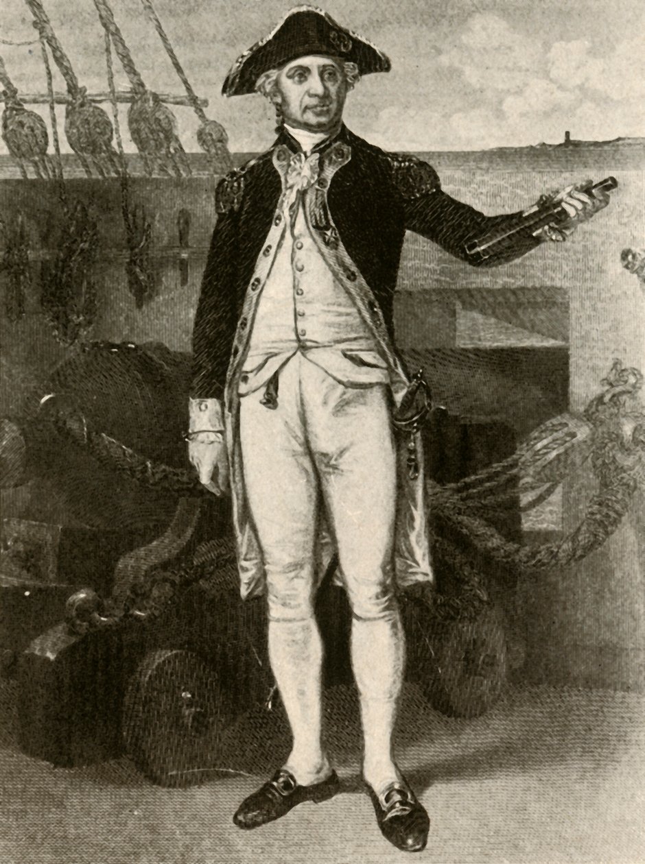 Paul Jones, az Egyesült Államok haditengerészetének kommodorának portréja, 1780, 1937. alkotó: Unbekannt