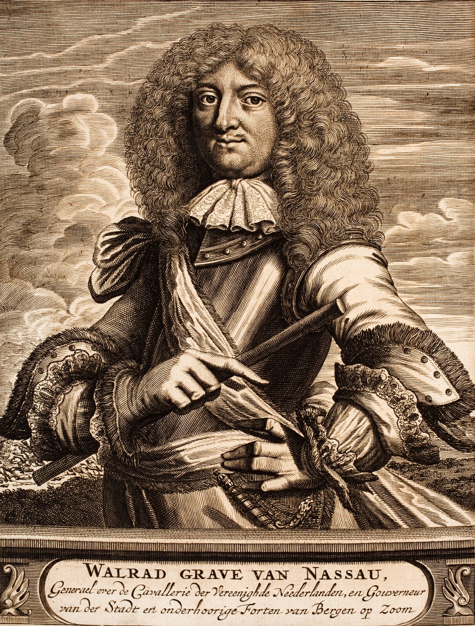 Walrad nassau-usingeni herceg portréja 1635-1702 Forrás: Háborús jelenet, 1675. alkotó: Unbekannt