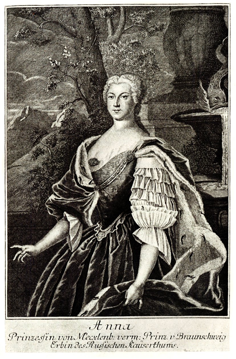 Anna Leopoldovna hercegnő portréja 1718-1746, Iván cárok anyja, VI. alkotó: Unbekannt