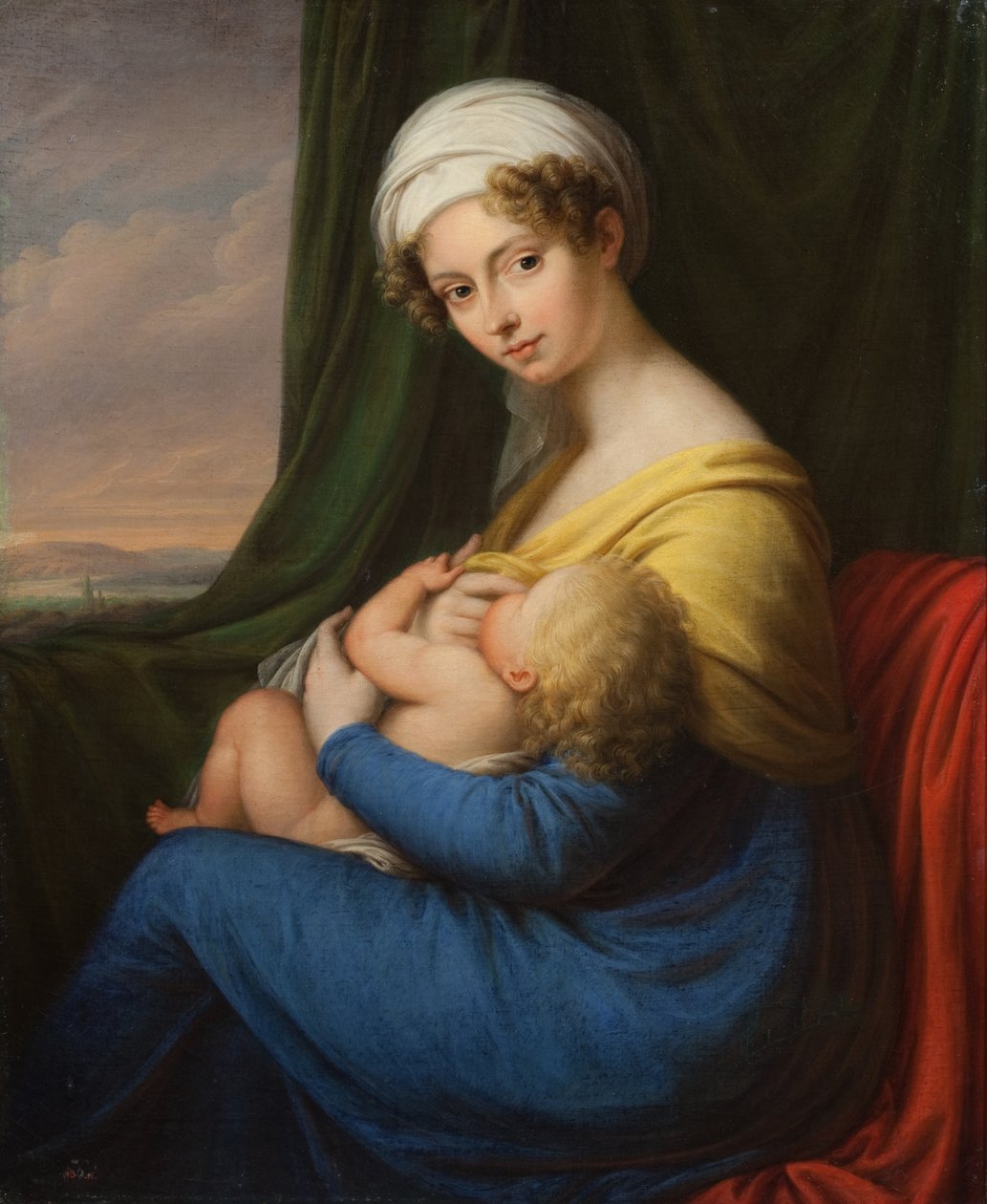 Mária Fjodorovna Barjatyinszkaja hercegnő portréja, sz.: Keller 1792-1858 fiával, 1820-as évek. alkotó: Unbekannt