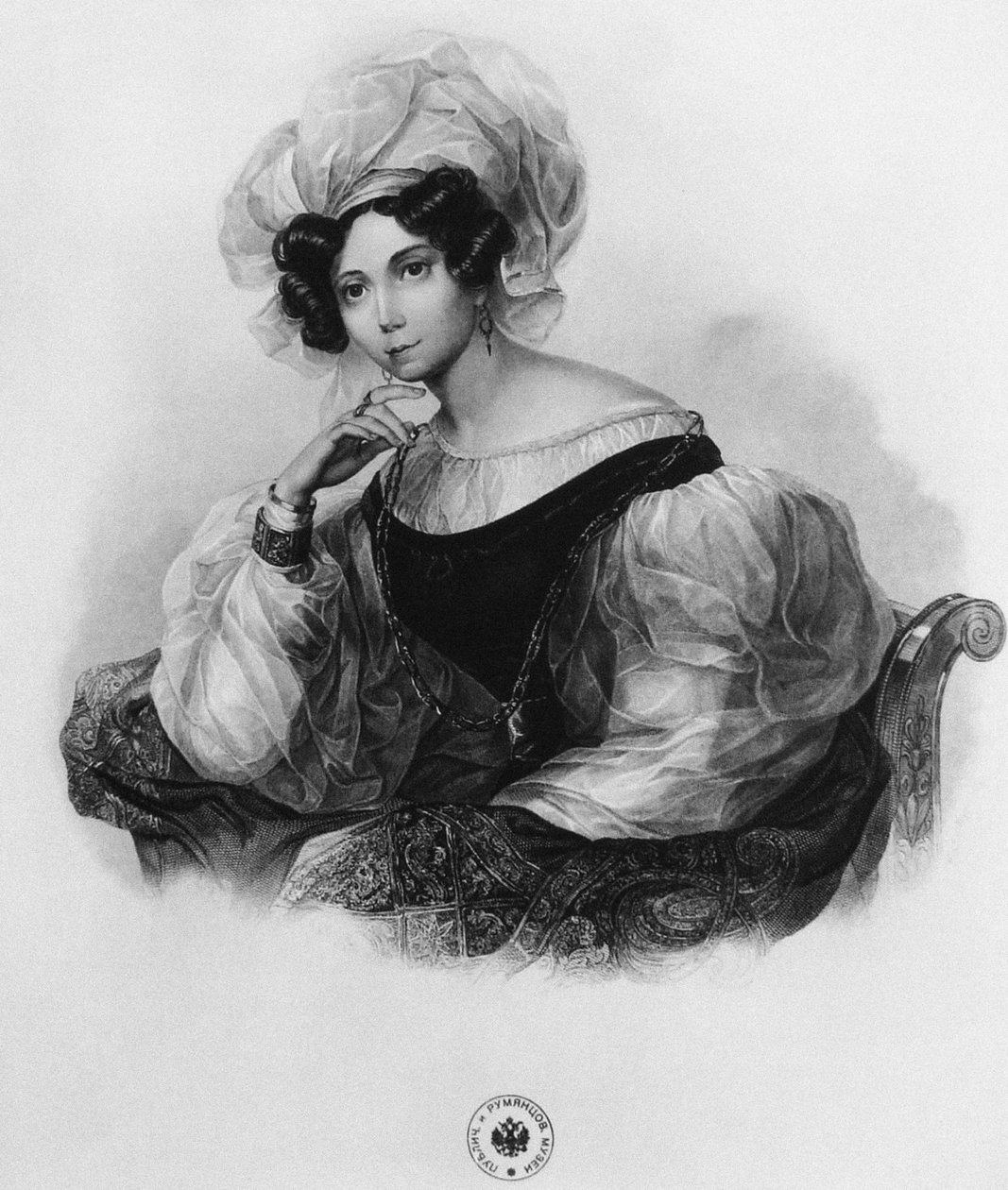 Zinaida Alekszandrovna Volkonszkaja hercegnő portréja 1792-1862 alkotó: Unbekannt