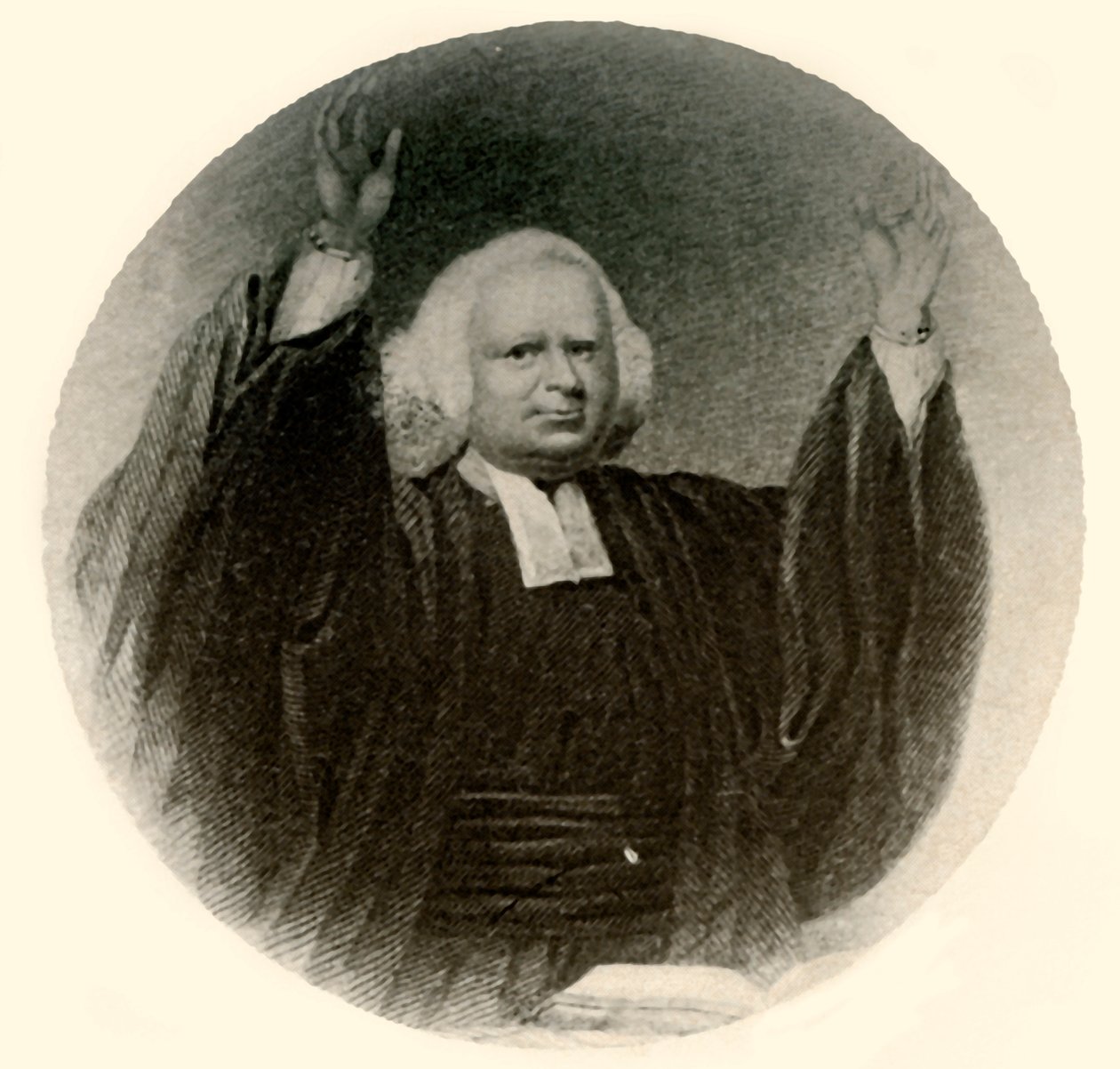 George Whitefield tiszteletes portréja ruhában és parókában, New Englandben, 1750, 1937. alkotó: Unbekannt