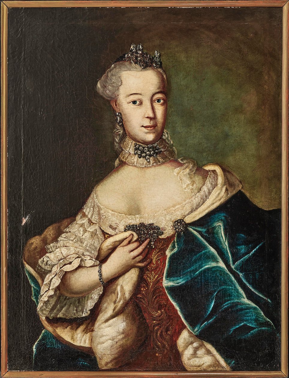 Friederike Caroline von Sachsen-Coburg-Saalfeld portréja,... őrgrófja, 18. század. alkotó: Unbekannt