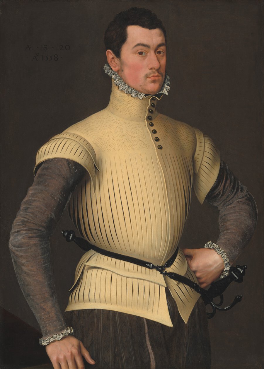 Fiatal férfi portréja, 1558. alkotó: Unbekannt