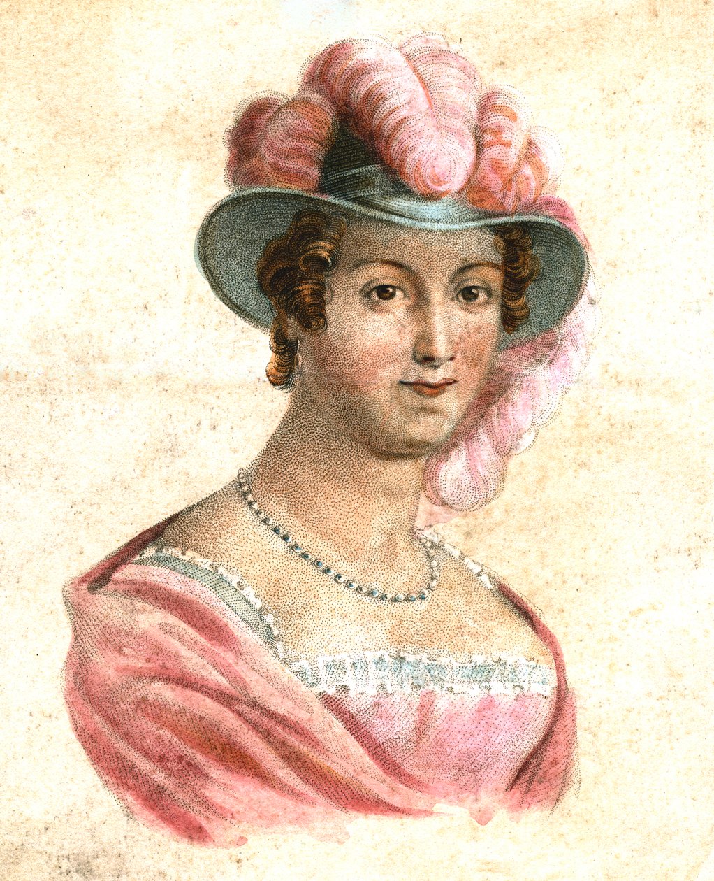 Tollas kalapos nő portréja, 1750-1850 alkotó: Unbekannt