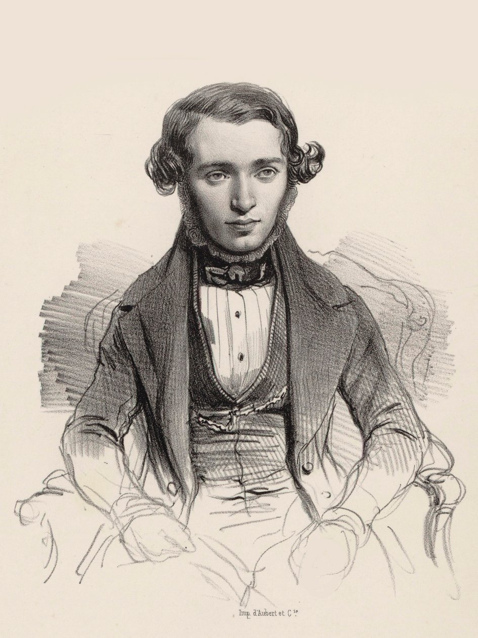 Jacob Rosenhain zongoraművész és zeneszerző portréja 1813-1894, 1845. alkotó: Unbekannt