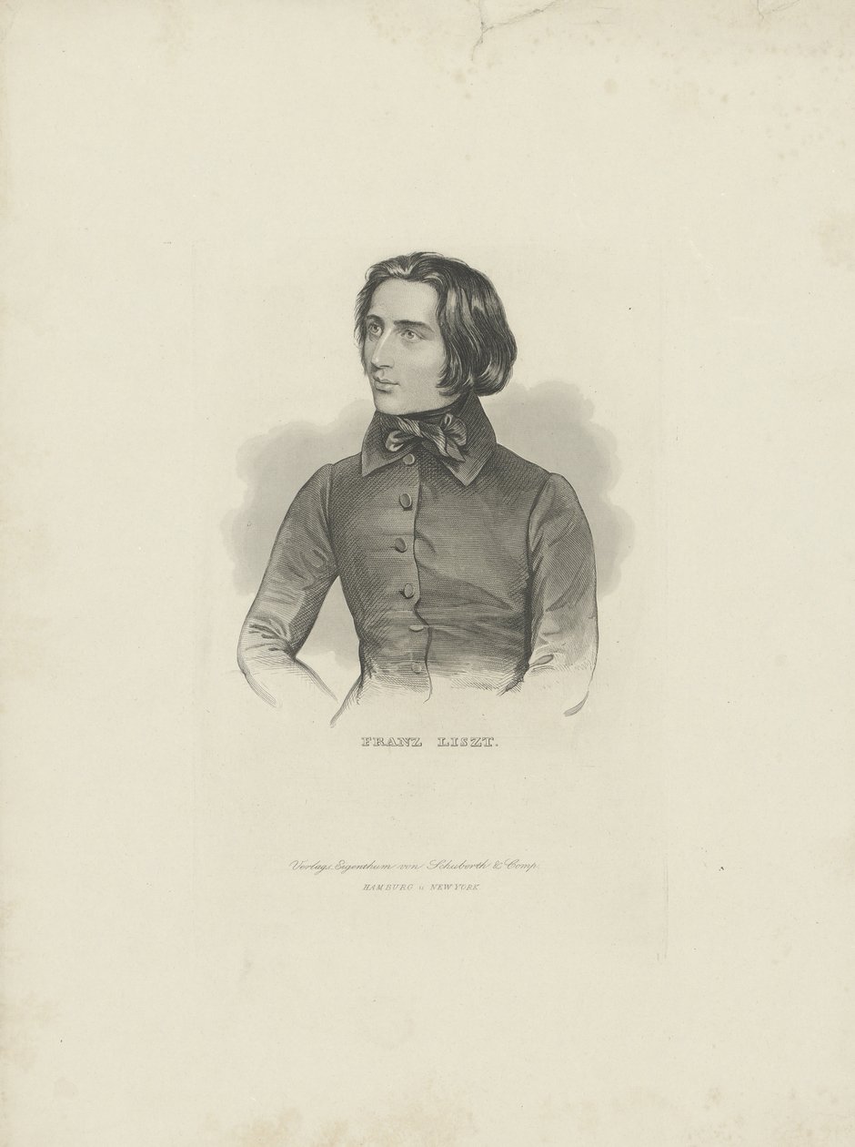 Liszt Ferenc zeneszerző portréja 1811-1886, 1840-1850. alkotó: Unbekannt