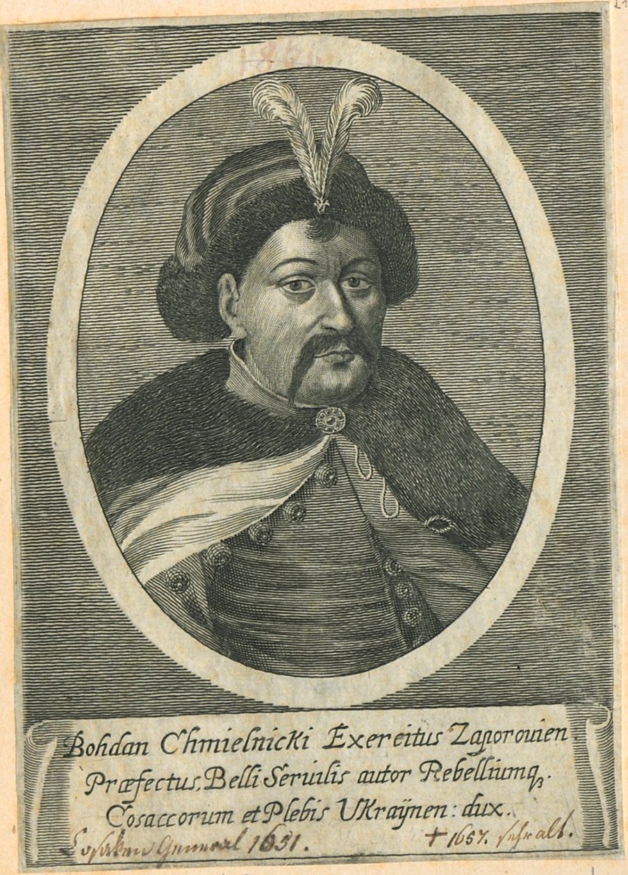 Bohdan Hmelnickij ukrán kozák hetman portréja 1595-1657 alkotó: Unbekannt