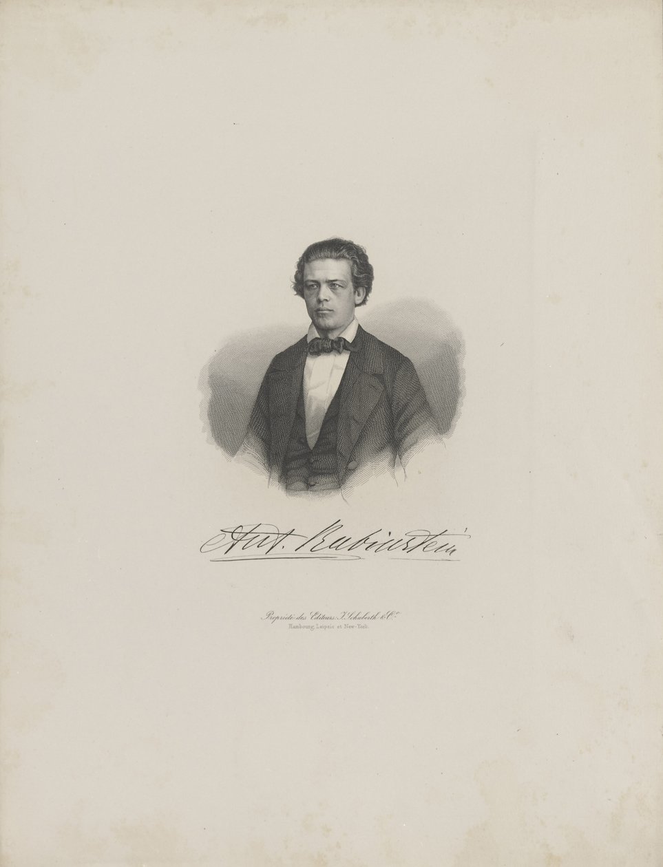 Anton Rubinstein zeneszerző portréja 1829-1894, c. 1850. alkotó: Unbekannt