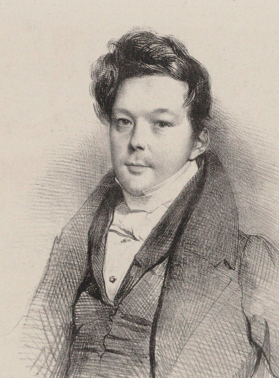Auguste-Mathieu Panseron zeneszerző portréja 1796-1859, 1820. alkotó: Unbekannt