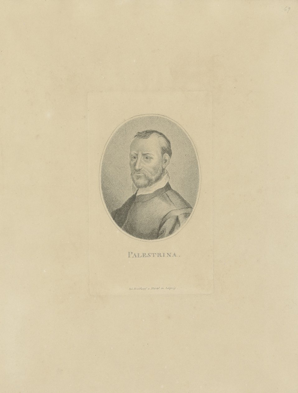 Giovanni Pierluigi da Palestrina zeneszerző portréja 1526-1594, c. 1800. alkotó: Unbekannt