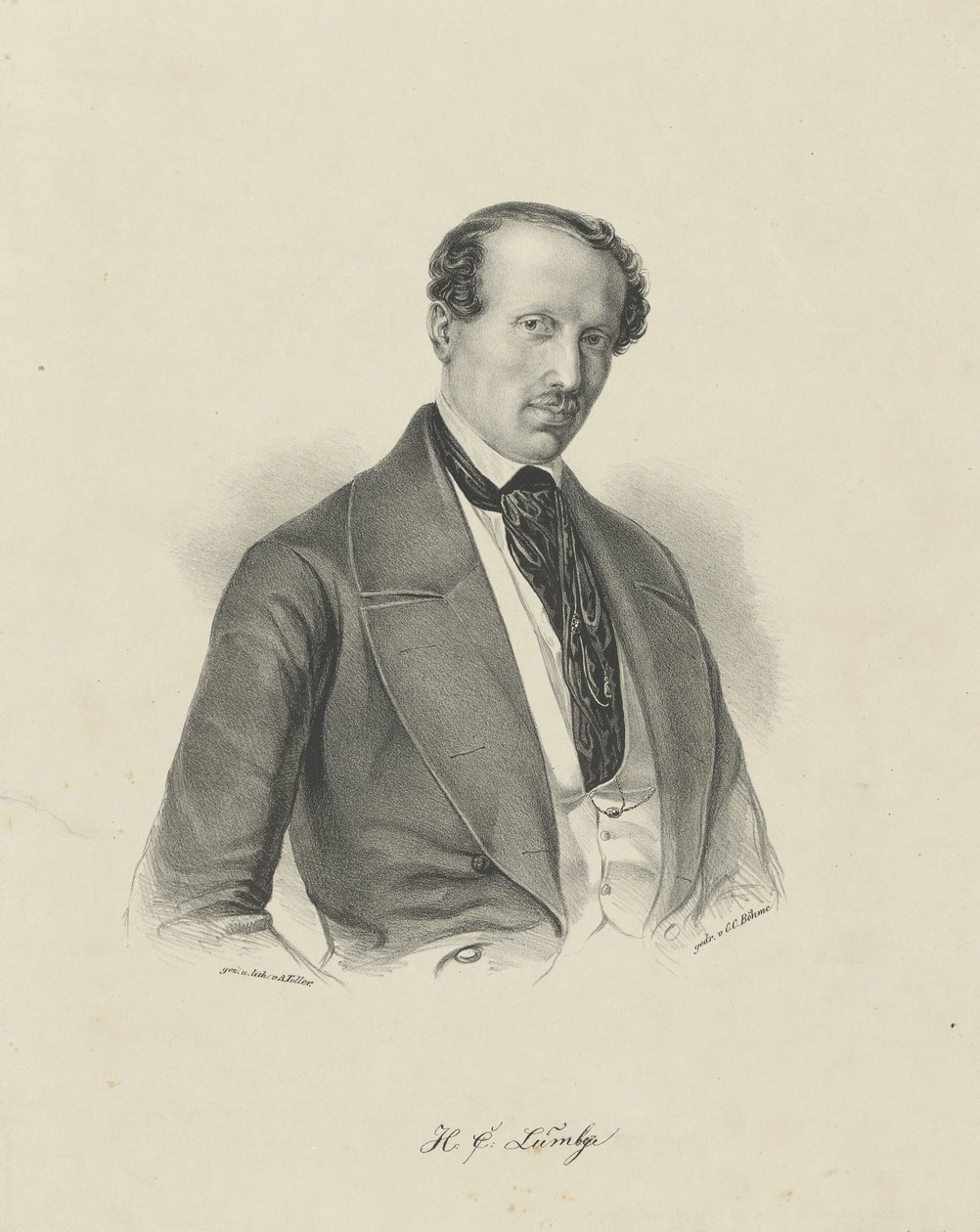 Hans Christian Lumbye zeneszerző portréja 1810-1874 , c. 1850. alkotó: Unbekannt