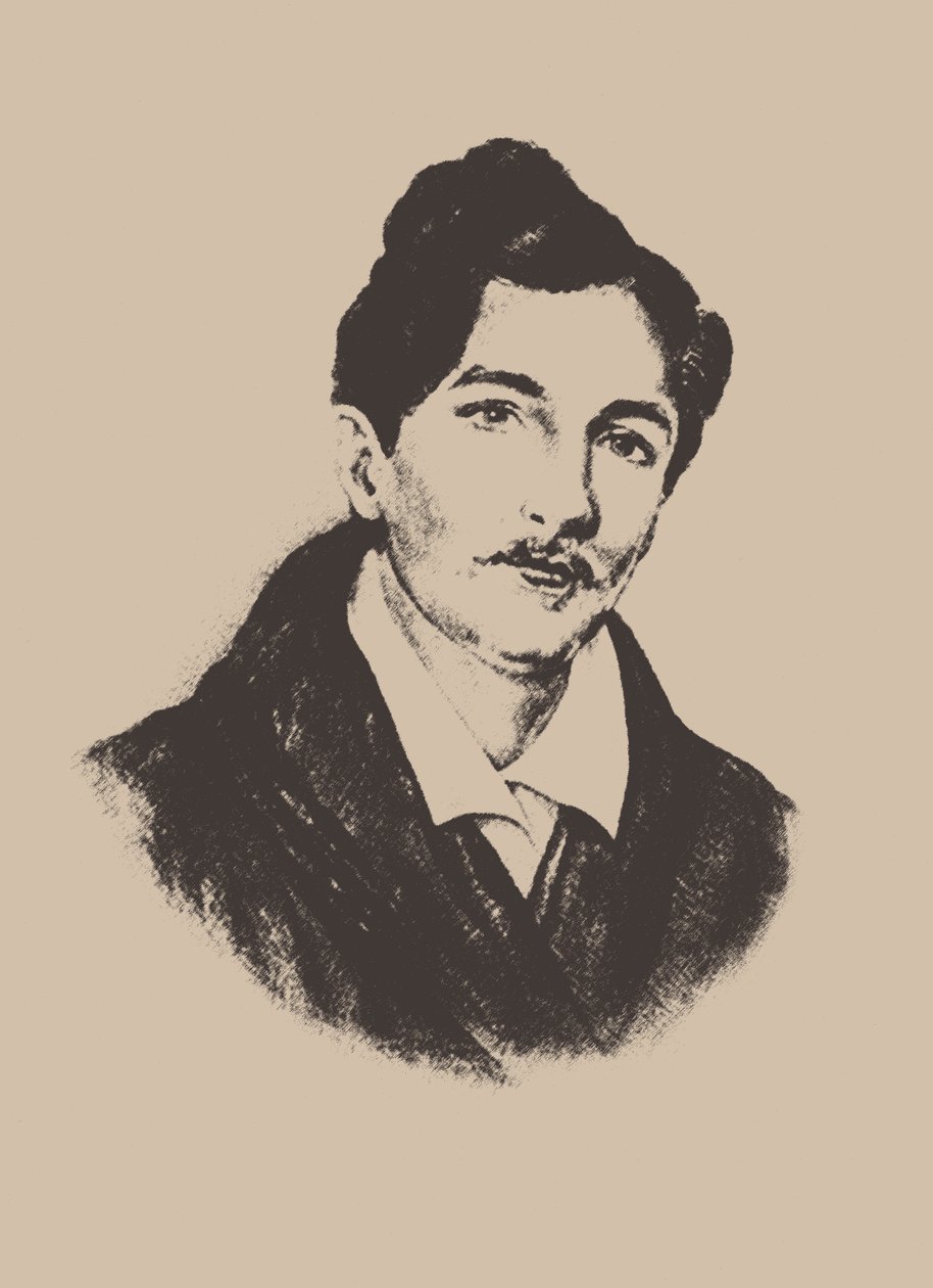 Nyikolaj Ivanovics Alekszandrov zeneszerző és gitárművész portréja 1818-1884. alkotó: Unbekannt