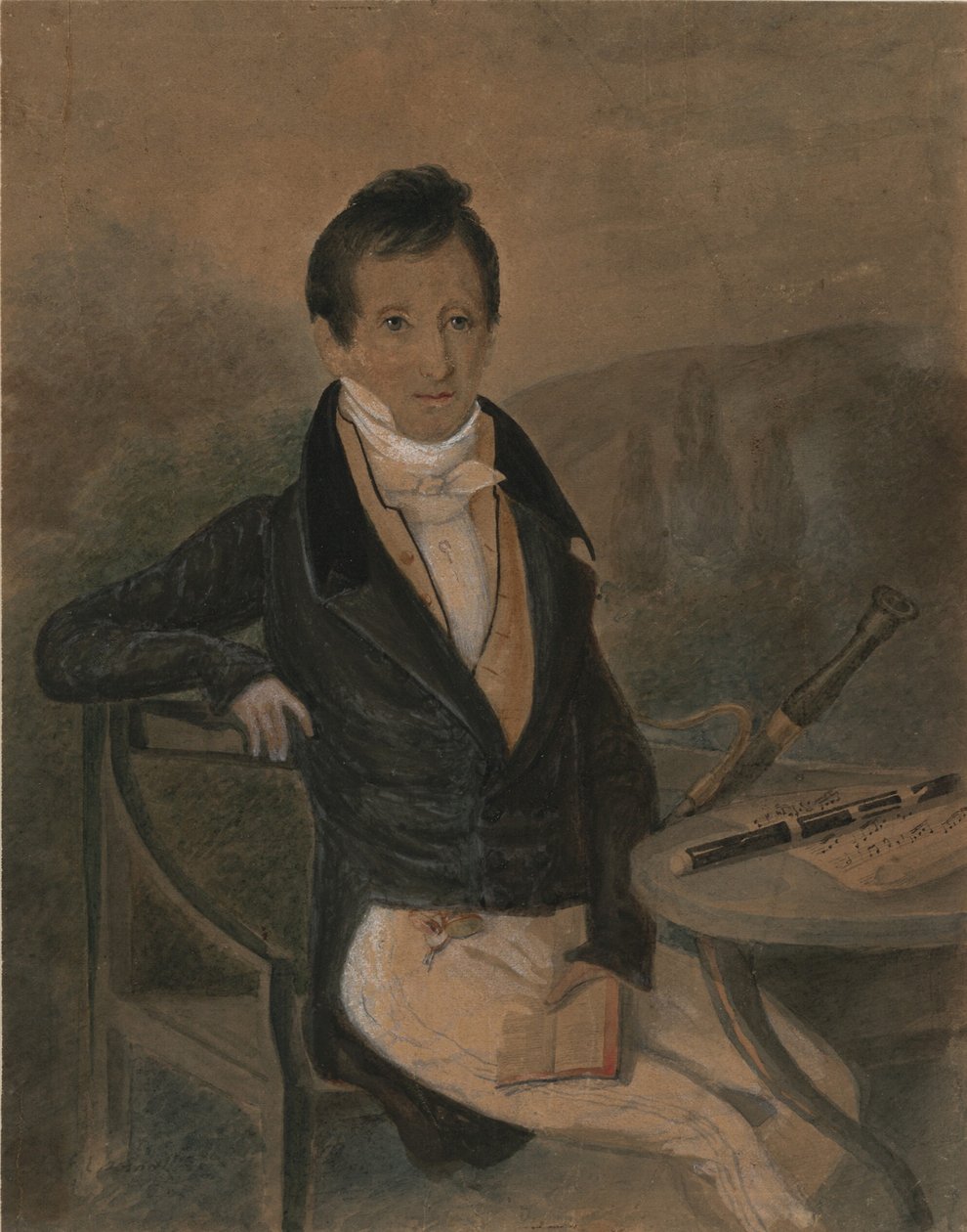 Jean-Louis Tulou fuvolaművész portréja 1786-1865, c. 1840 alkotó: Unbekannt