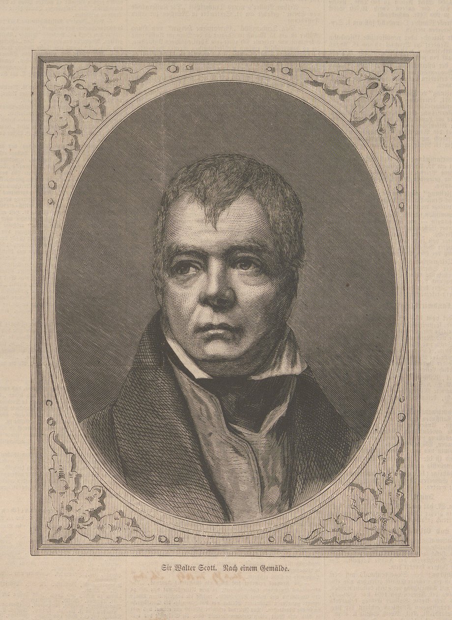 Sir Walter Scott történelmi regényíró és költő portréja 1771-1832, 1871. alkotó: Unbekannt