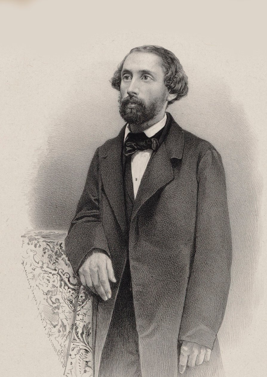 Julius Schulhoff zongoraművész és zeneszerző portréja 1825-1898, 1860. alkotó: Unbekannt