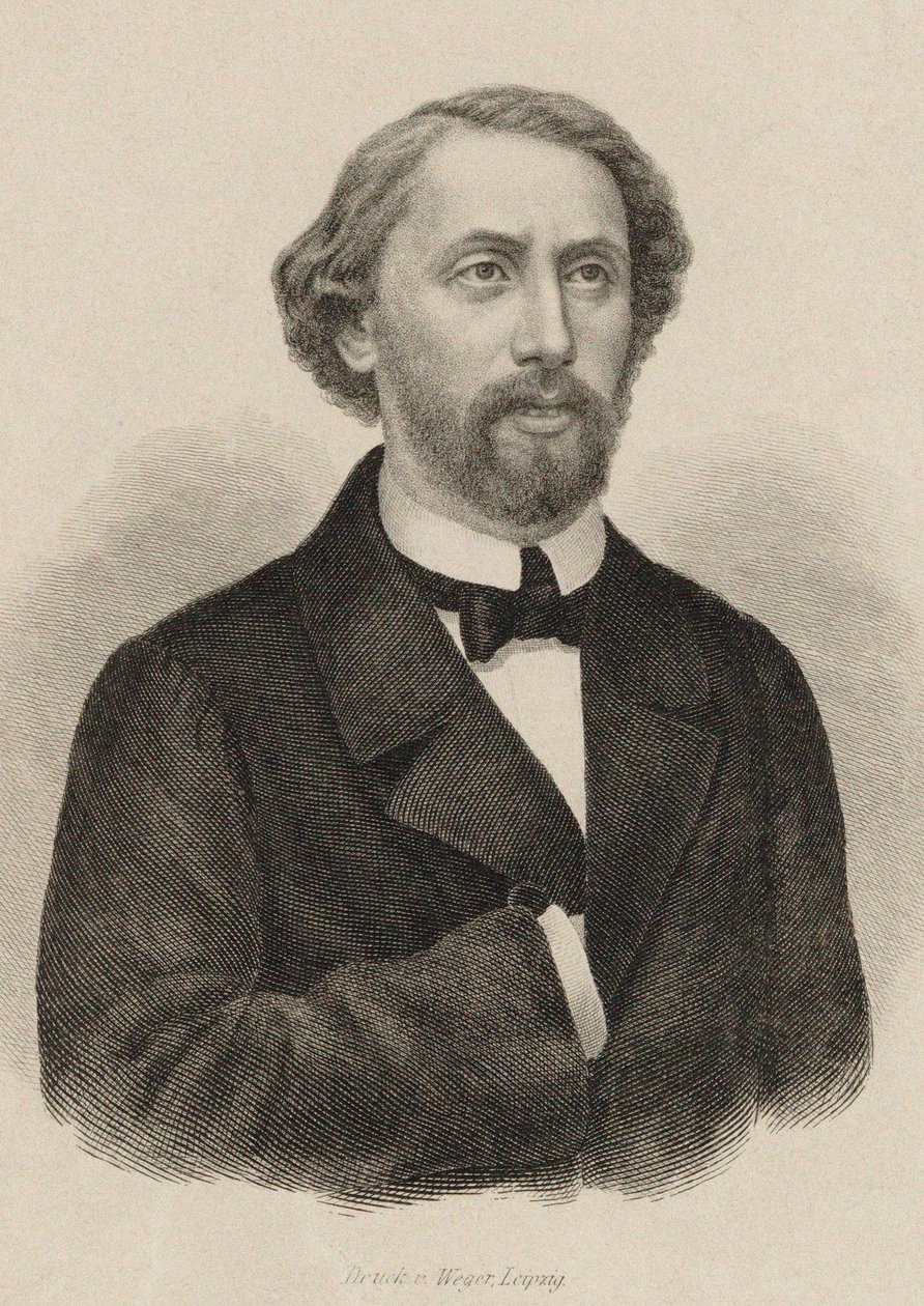 Julius Schulhoff zongoraművész és zeneszerző portréja 1825-1898, 1860. alkotó: Unbekannt