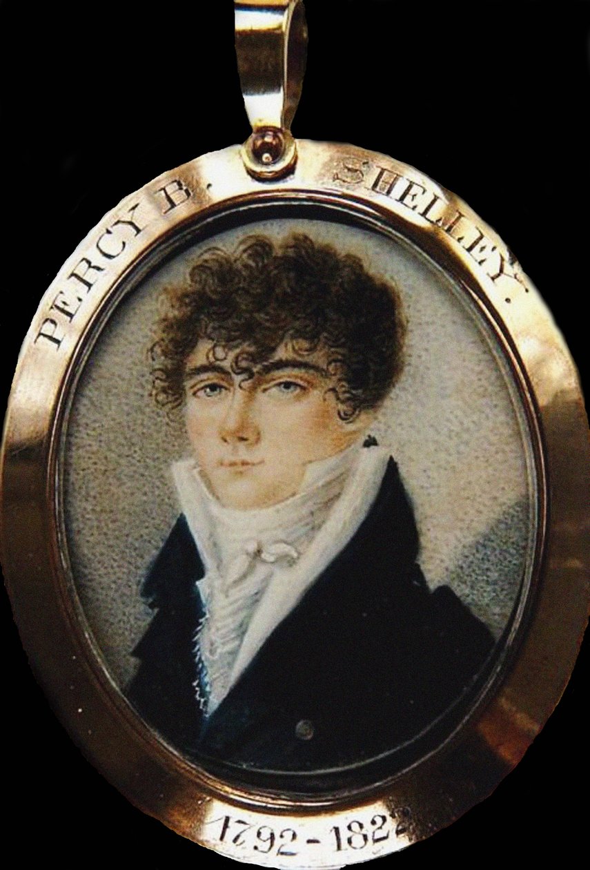 Percy Bysshe Shelley költő portréja 1792-1822, kb. 1825 alkotó: Unbekannt