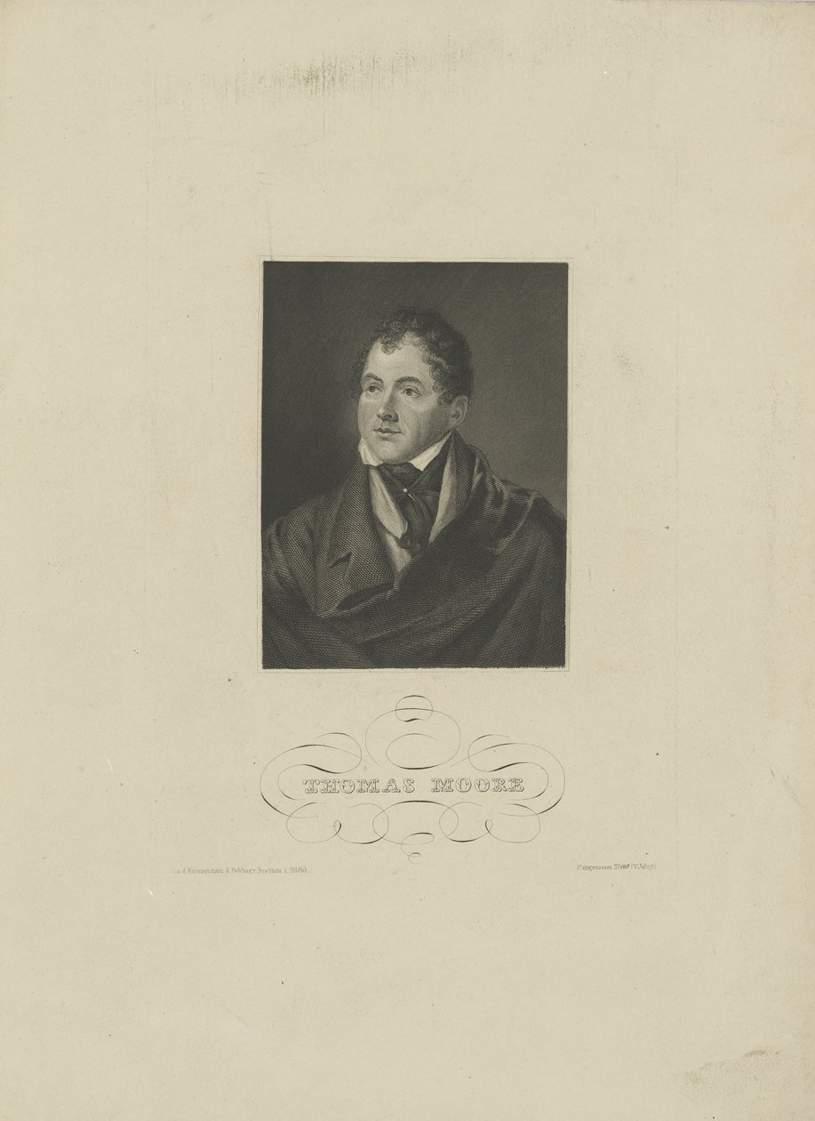 Thomas Moore költő portréja 1779-1852, 1830-as évek. alkotó: Unbekannt