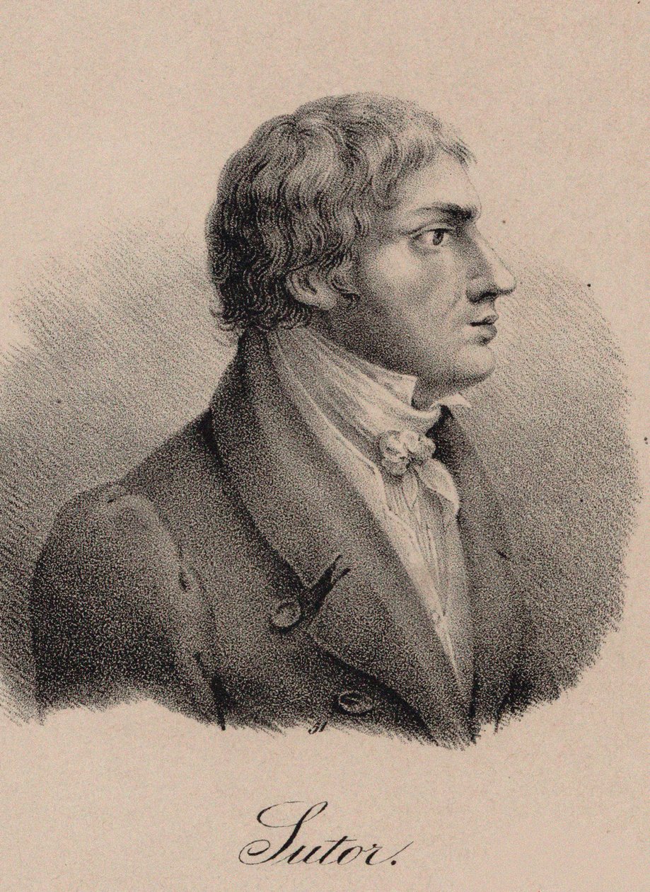 Wilhelm Sutor énekes és zeneszerző portréja 1774-1828, 1825 körül. alkotó: Unbekannt