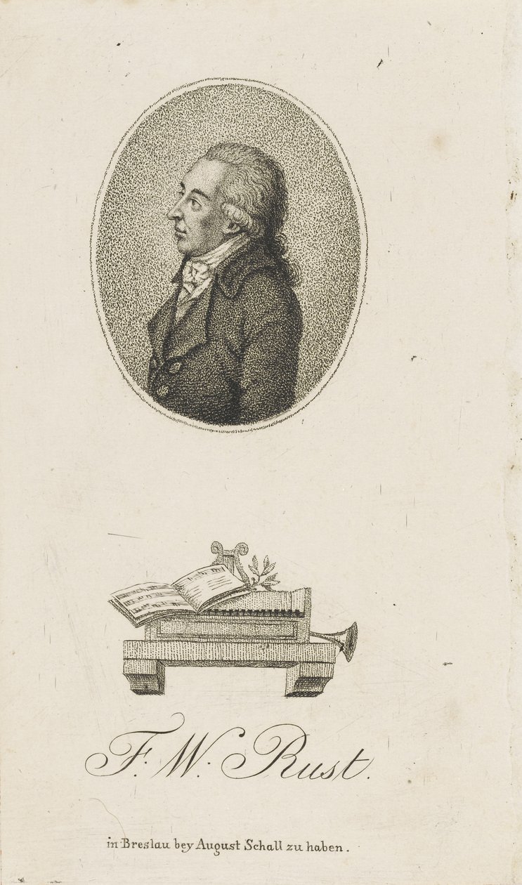 Friedrich Wilhelm Rust hegedűművész és zeneszerző portréja 1739-1796, c. 1800. alkotó: Unbekannt