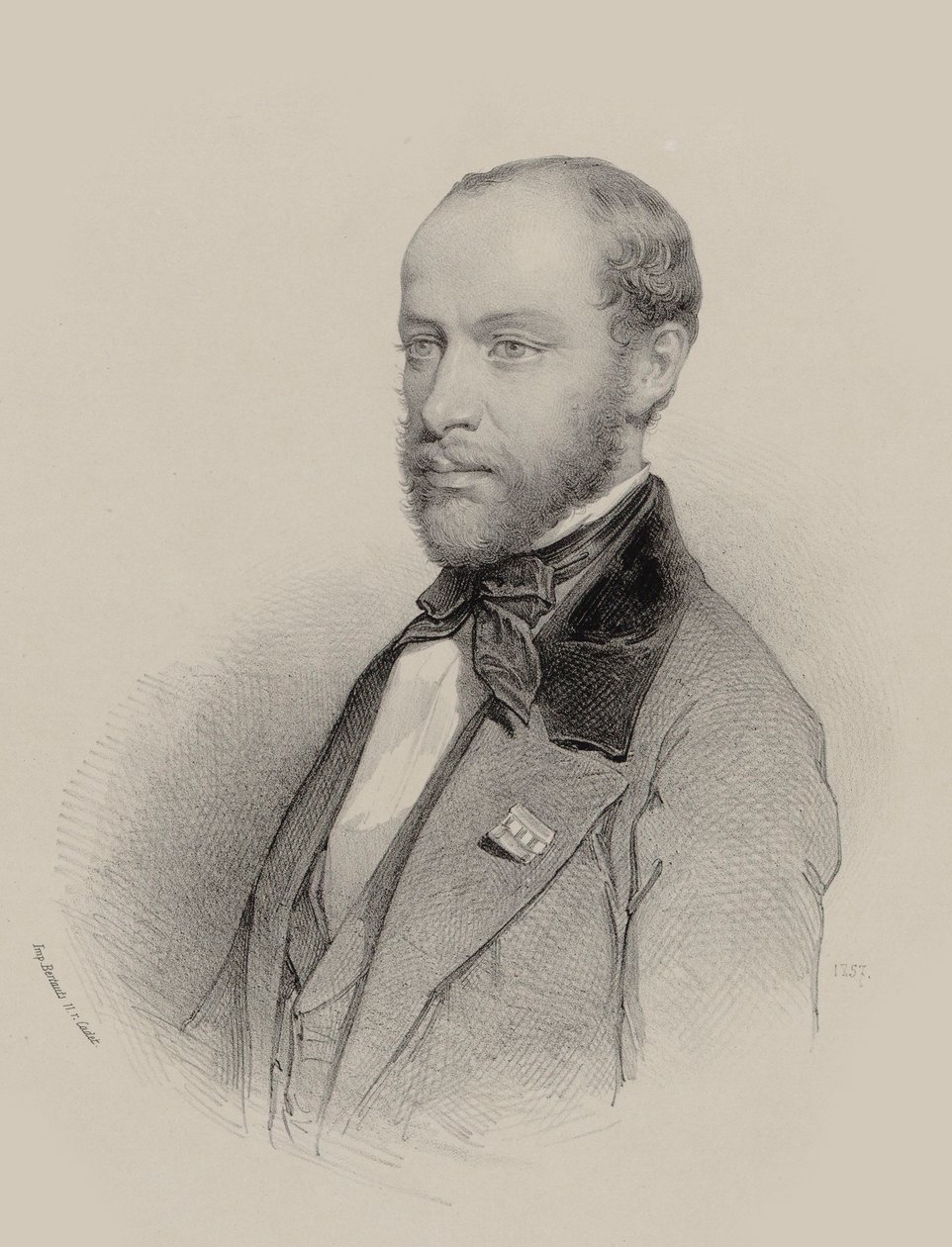 Henri Vieuxtemps hegedűművész és zeneszerző portréja 1820-1881, 1857. alkotó: Unbekannt