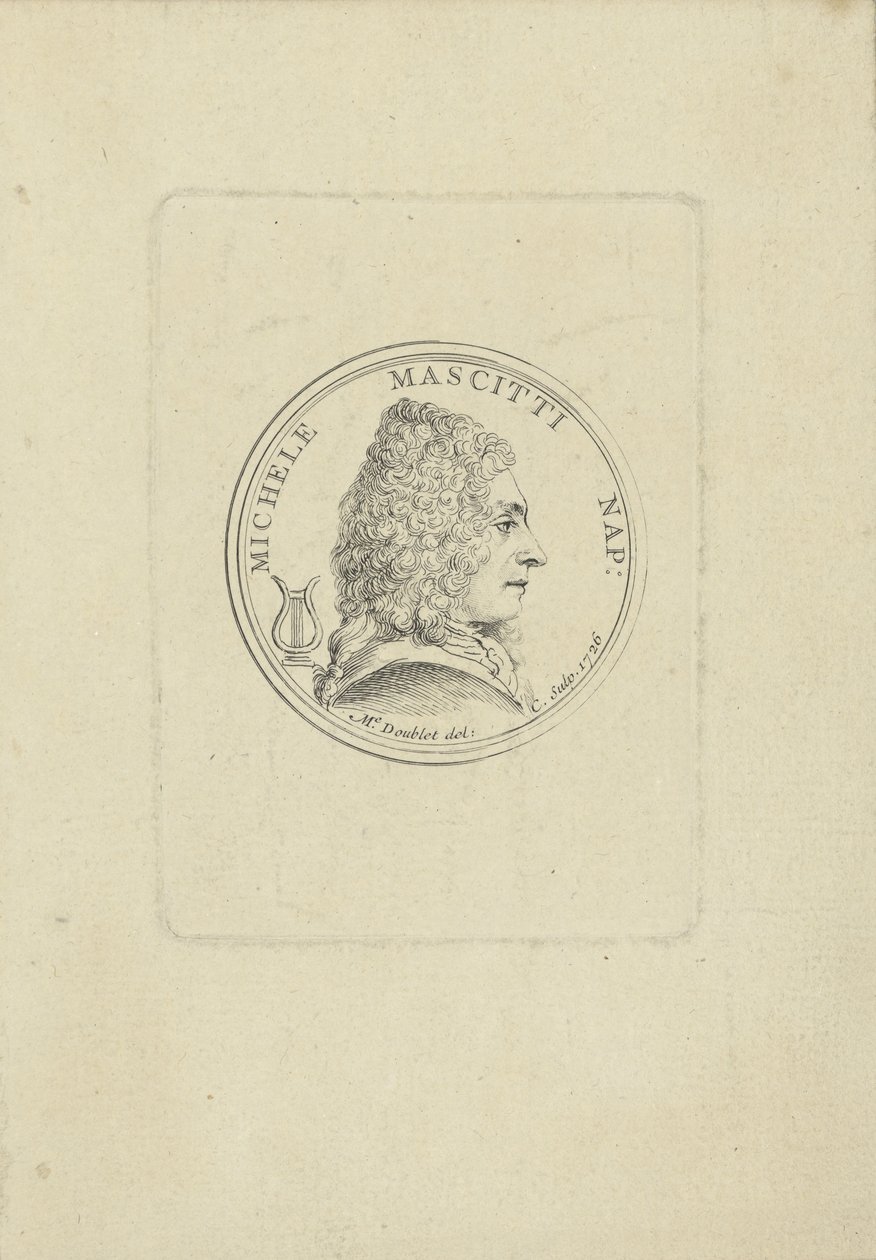 Michele Mascitti hegedűművész és zeneszerző portréja 1663-1760, 1726. alkotó: Unbekannt