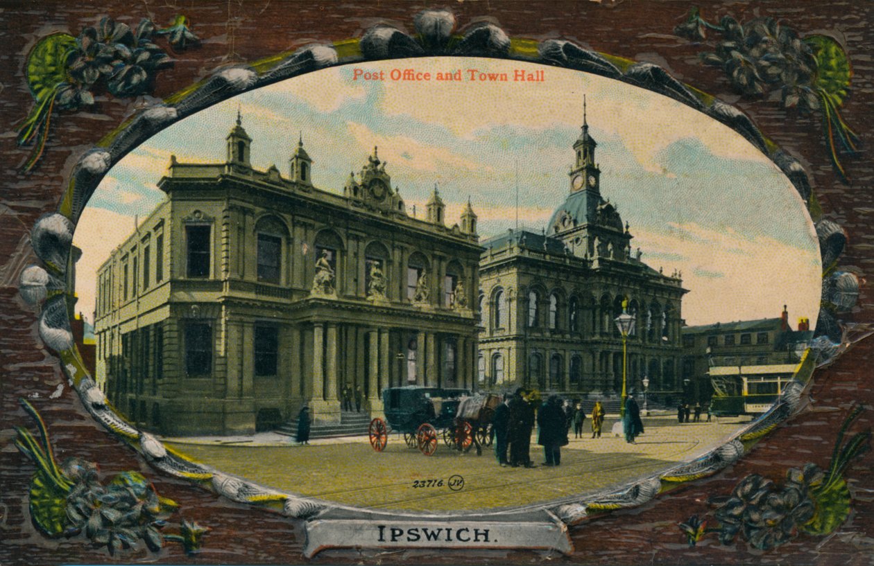 Posta és városháza, Ipswich, Suffolk, c1905 alkotó: Unbekannt