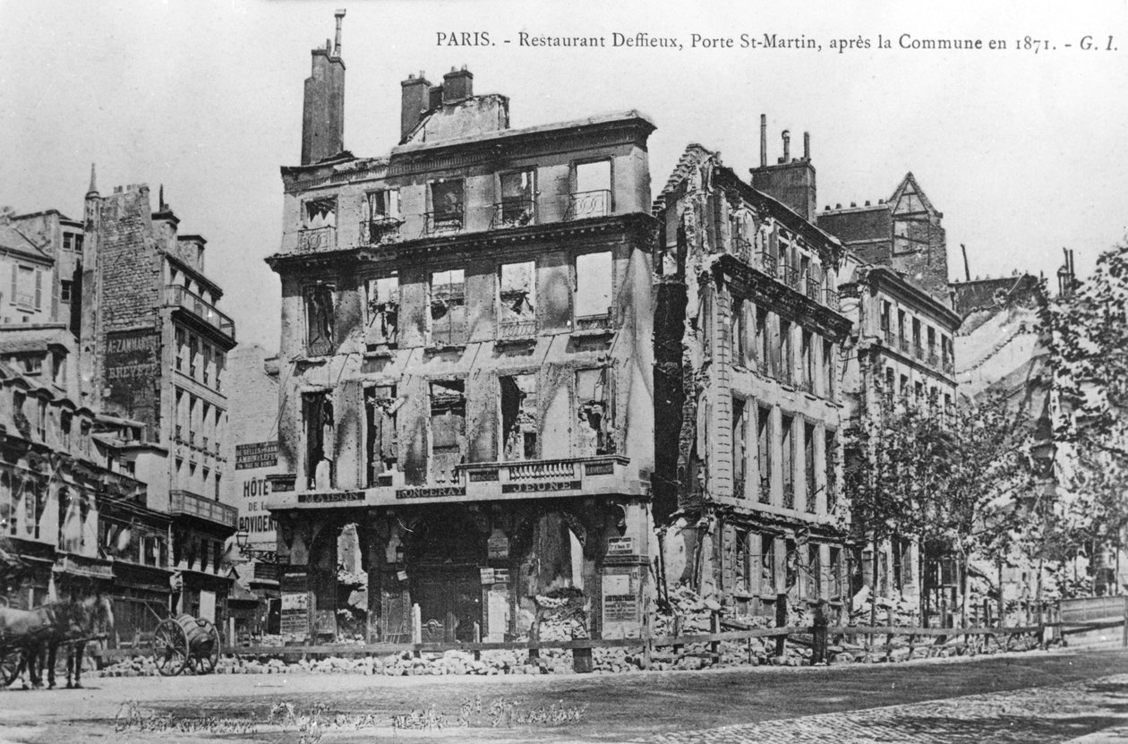 Képeslap a Deffieux étteremben (Porte St.-Martin) az 1871-es párizsi kommün után alkotó: Unbekannt
