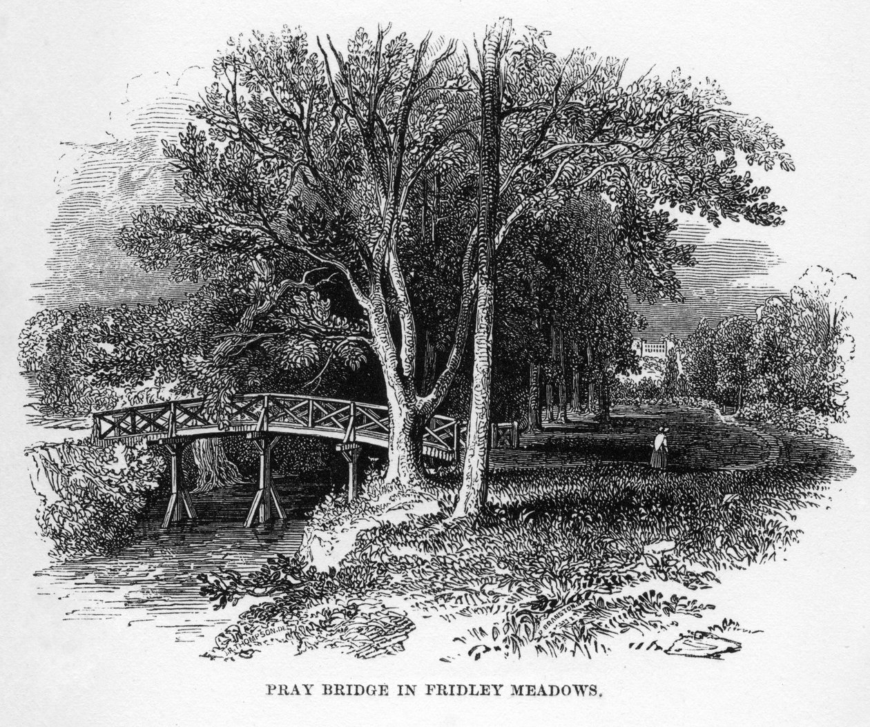 Pray Bridge in Fridley Meadows, Surrey, 19. század alkotó: Unbekannt