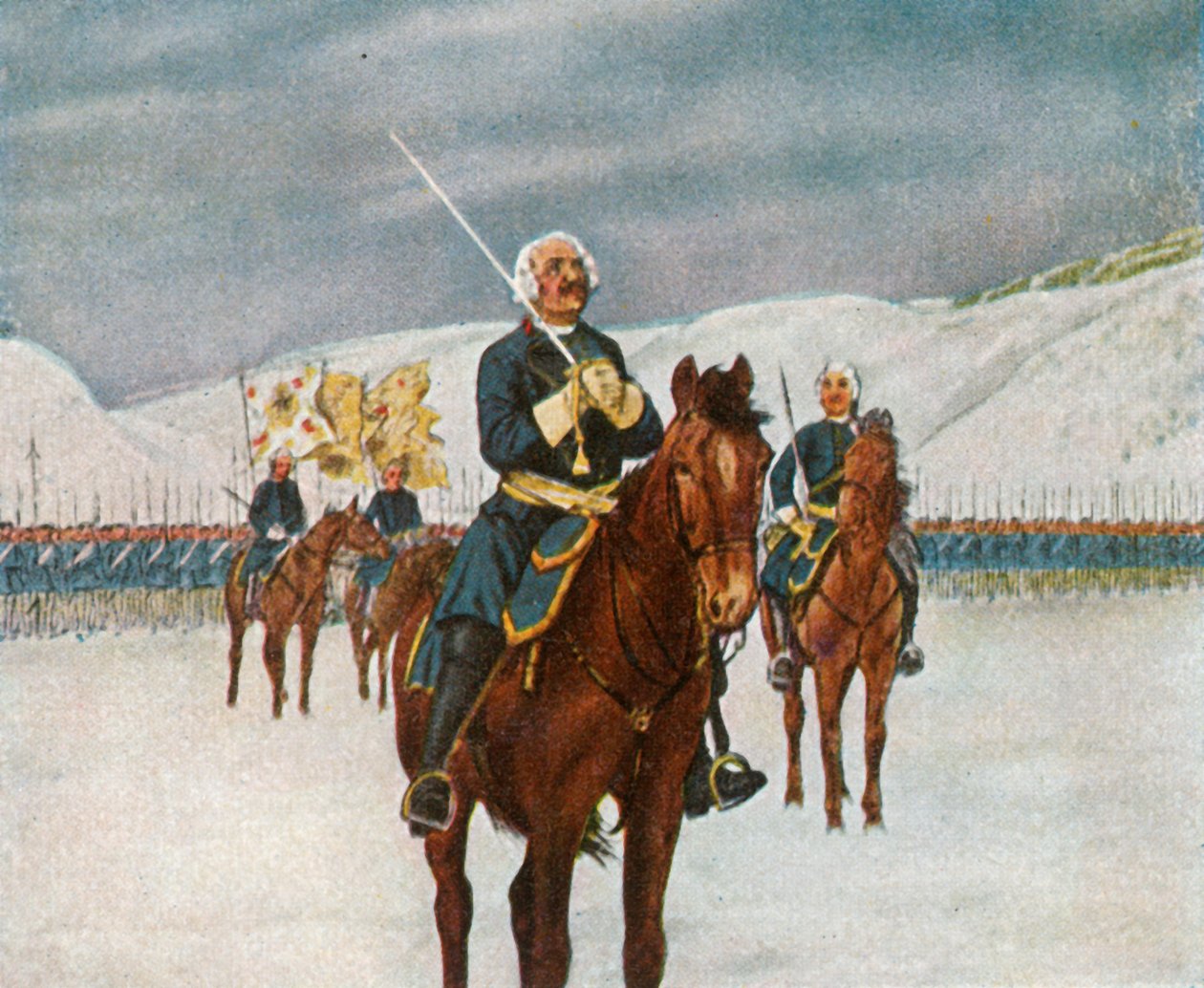 Az Öreg Dessauer imája a kesselsdorfi csata előtt, 1745. december 15., 1936. alkotó: Unbekannt