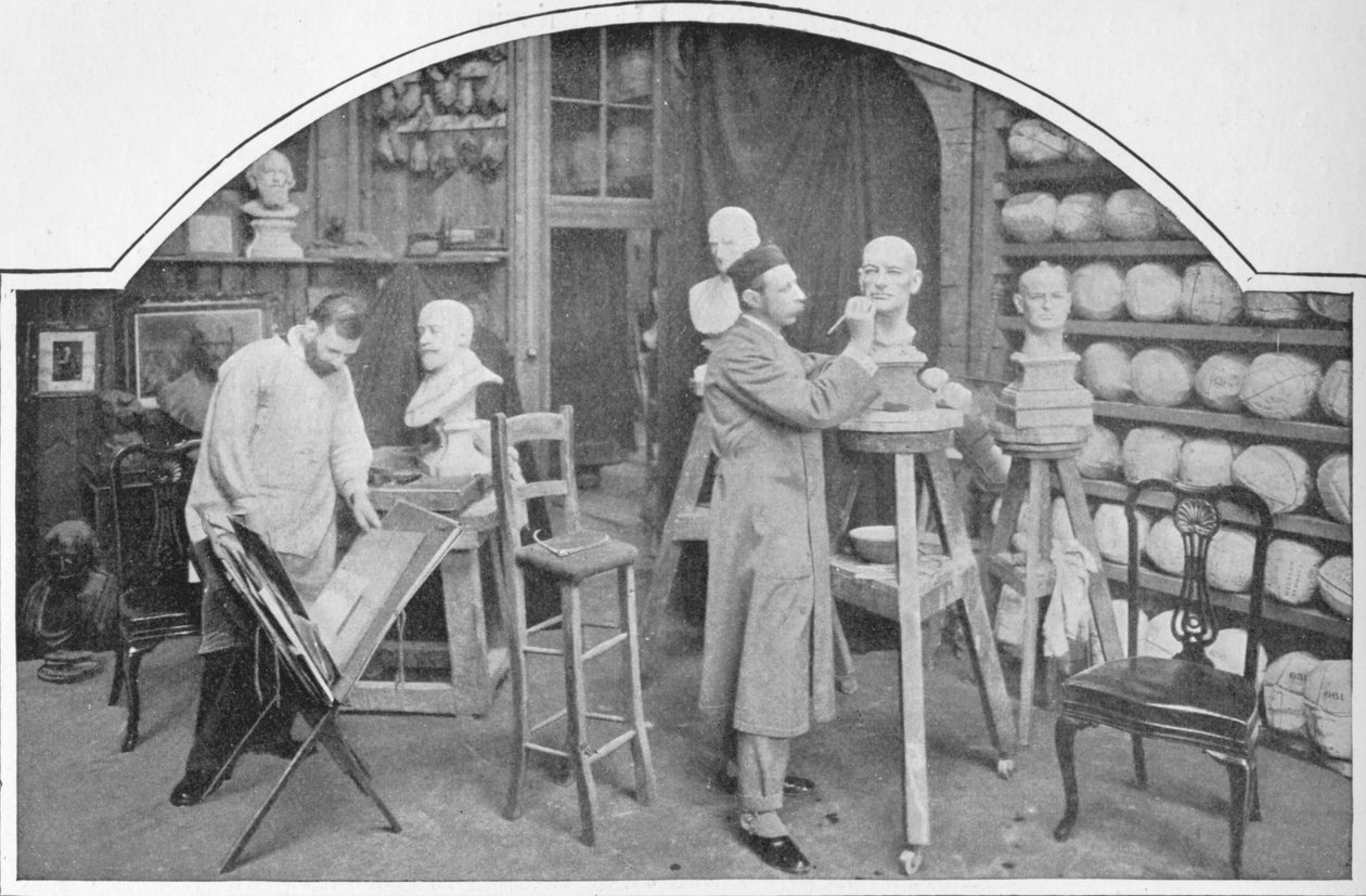 Modellek előkészítése a Madame Tussauds-ban, London, 1903 1903 alkotó: Unbekannt