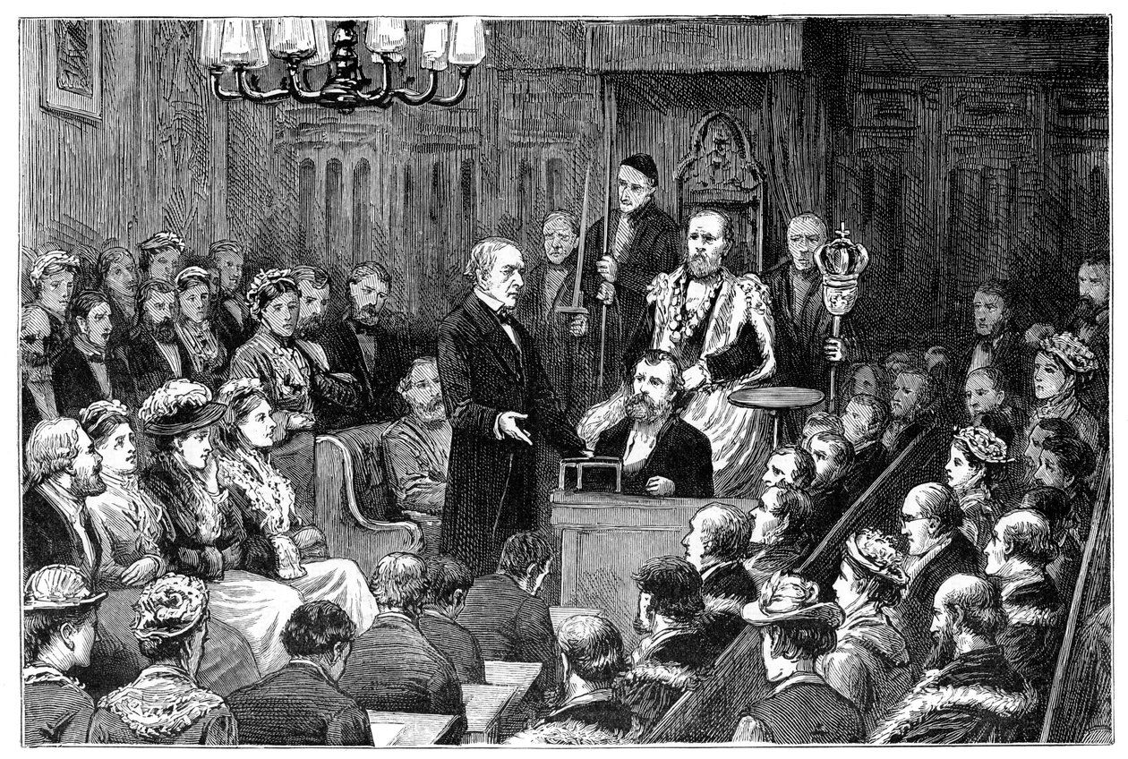 A város szabadságának bemutatása Gladstone úrnak, 1877 alkotó: Unbekannt