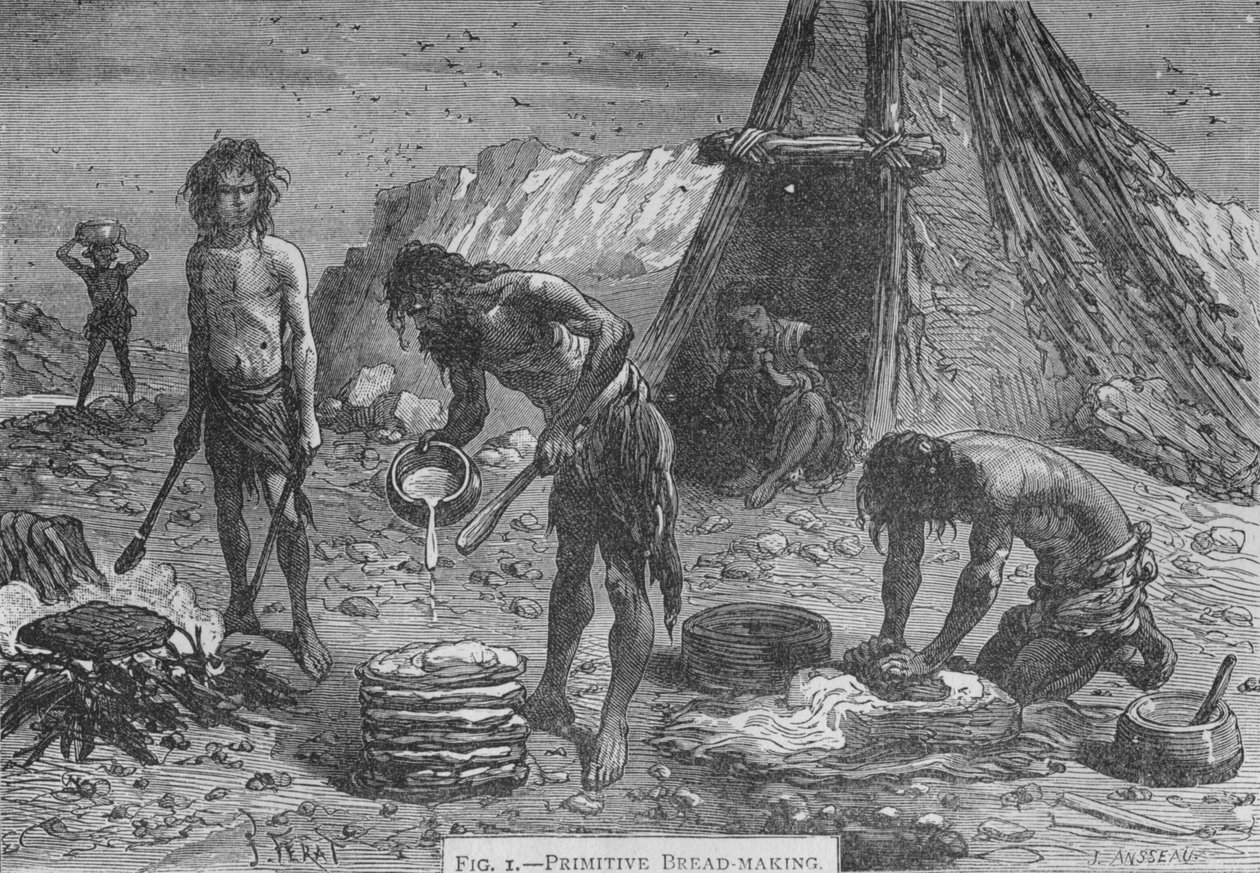 Primitív kenyérsütés, 1894 alkotó: Unbekannt